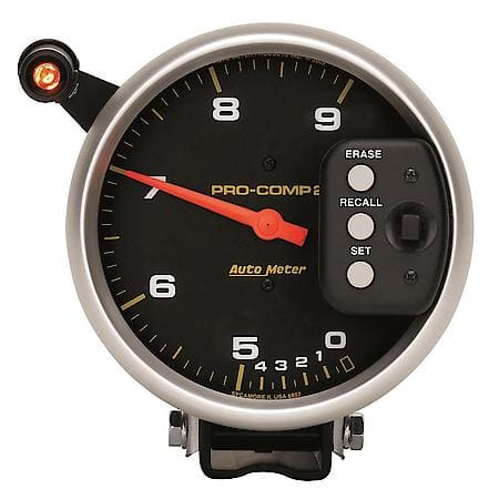 Gauge, Tach, 5", 9K Rpm, Pedestal Dual Range W/ Quick Lite and Peak Mem, Pro-Comp