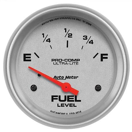 Gauge, Fuel Level, 2 5/8", 0 Ohms e To 90 Ohms f, Elec, Ultra-Lite