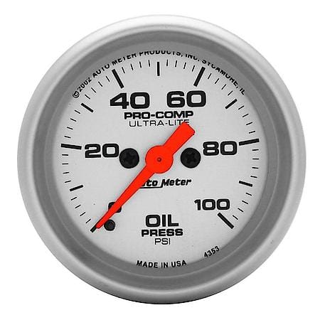 Gauge; Oil Pressure; 2 1/16"; 100 PSI; Digital Stepper Motor; Ultra-Lite