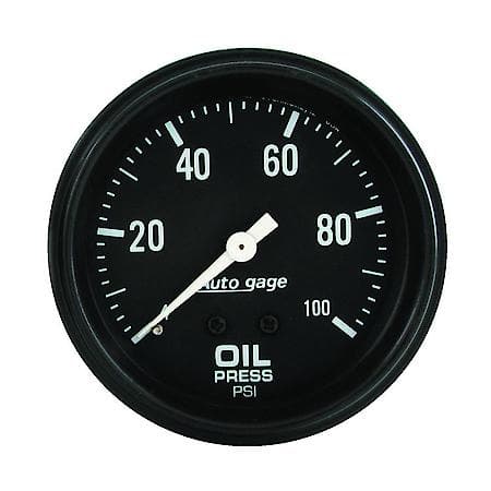 Gauge, Oil Pressure, 2 5/8" 0-100Psi, Mechanical, Black, Autogage