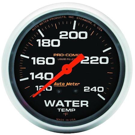 Gauge, Water Temp, 2 5/8", 120-240f, Liquid Filled Mech, Pro-Comp