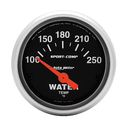 Gauge, Water Temp, 2 1/16", 100-250f, Electric, Sport-Comp