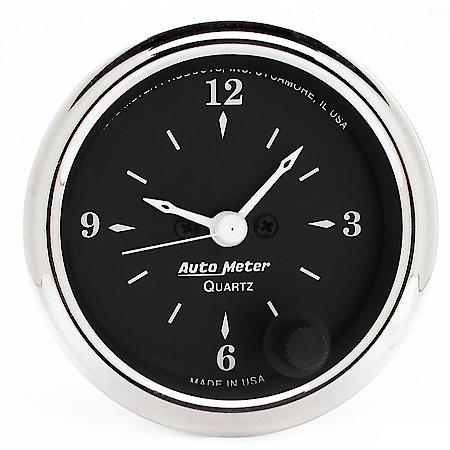 Gauge; Clock; 2 1/16"; 12 Hour; Analog; Old Tyme Black