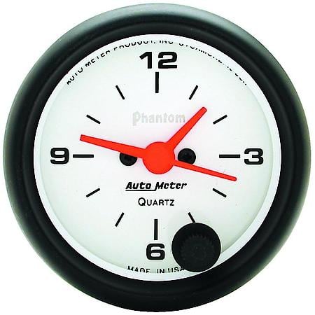 Gauge, Clock, 2 1/16", 12Hr, Analog, Phantom