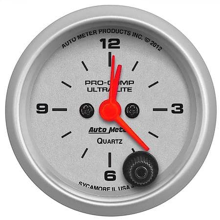 Gauge, Clock, 2 1/16", 12Hr, Analog, Ultra-Lite