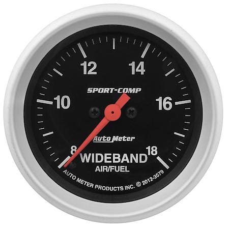 Gauge, Air/Fuel Ratio-Wideband, Analog, 2 5/8", 8:1-18:1, Stpr Mtr, Sport-Comp