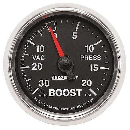 Gauge; Vac/Boost; 2 1/16"; 30Inhg-20 PSI; Mechanical; Gs