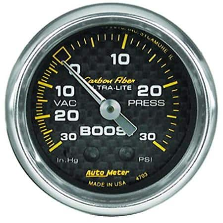 Gauge, Vacuum/Boost, 2 1/16", 30Inhg-30 PSI, Mechanical, Carbon Fiber