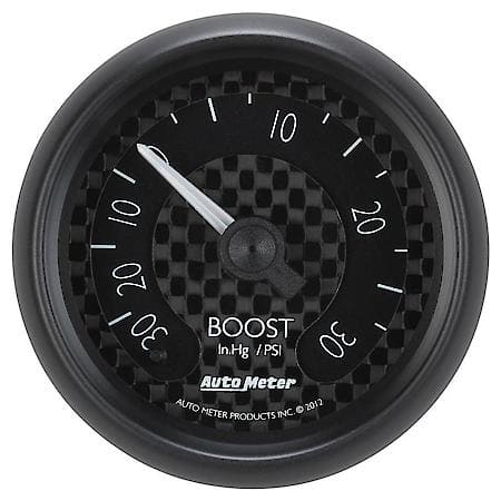 Gauge; Vac/Boost; 2 1/16"; 30Inhg-30 PSI; Mechanical; GT