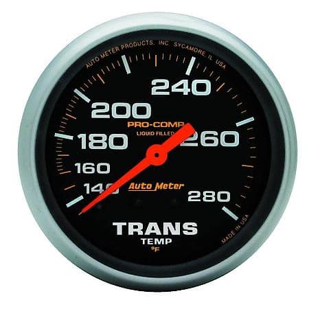 Gauge, Trans Temp, 2 5/8", 140-280f, Liquid Filled Mech, 8Ft., Pro-Comp