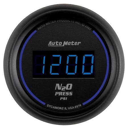 Gauge, Nitrous Pressure, 2 1/16", 1600Psi, Digital, Black Dial W/ Blue Led