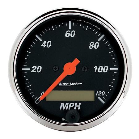 Gauge, Speedo., 3 1/8", 120Mph, Elec. Prog. W/ Lcd Odo, Designer Blk