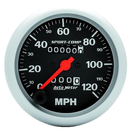 Gauge, Speedometer, 3 3/8", 120Mph, Mechanical, Sport-Comp