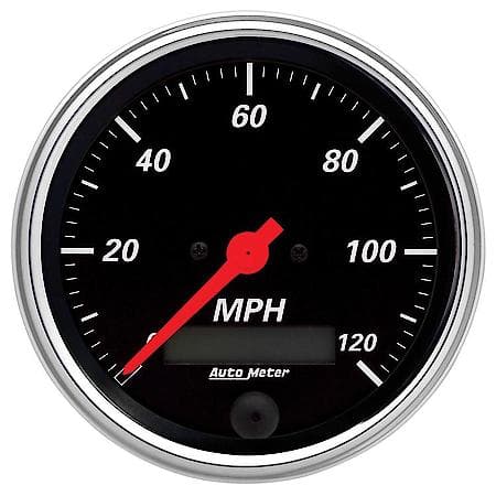 Gauge, Speedometer, 3 3/8", 120Mph, Elec. Prog. W/ Lcd Odo, Designer Black