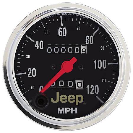 Gauge, Speedometer, 3 3/8", 120Mph, Mechanical, Jeep