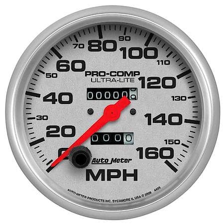 Gauge, Speedometer, 5", 160Mph, Mechanical, Ultra-Lite