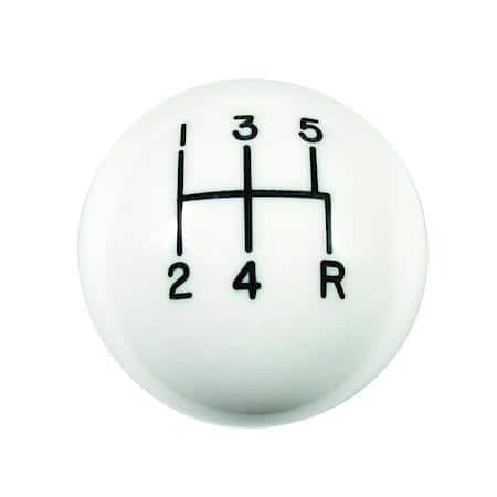 Shifter Knob - White 5 Speed 3/8-16 Threads