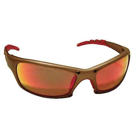 GTR Safety Glasses with Gold Frame and Iridium Mirror Lens in Polybag