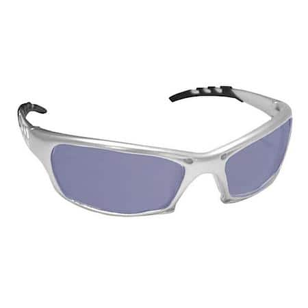 GTR Safety Glasses with Silver Frame with Ice Mirror Lens in Clamshell Packaging