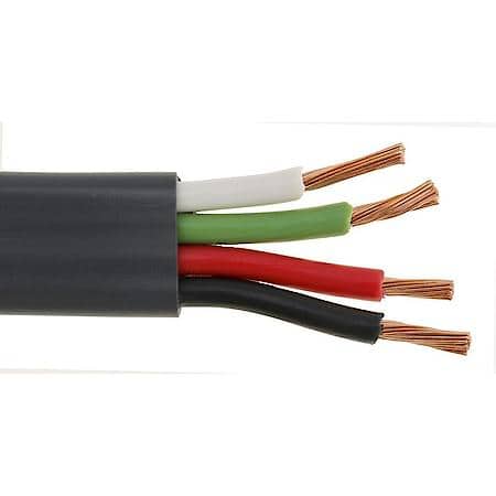14/4 ga. PVC Insulation Multi Conductor Jacketed Green/White/ Black/Red Primary Wire (Sold by foot)