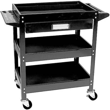 Utility Cart - Three-tiered metal cart with casters -