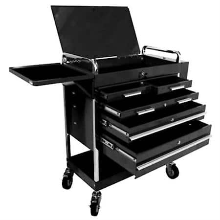 Hd 5-Drawer Service Cart, Black