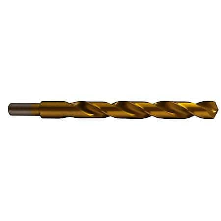 Titanium Drill Bit, 1/2", Overall Length 6", Reduced Shank 3/8"