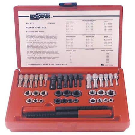 40 Piece Fractional and Metric Thread Restorer Kit