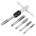 6-Piece Metric Tap Wrench Kit with T-Handle and Dual Holding Jaws