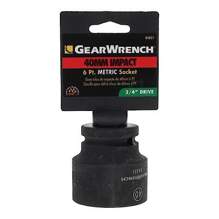 3/4 in. Drive 6 Point Metric Impact Socket, 40 mm