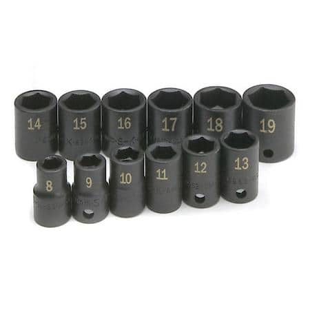 12 Piece 3/8" Drive 6 Point Impact Socket Set