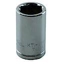 1/4in. Drive Standard 6 Point Chrome Socket 12mm