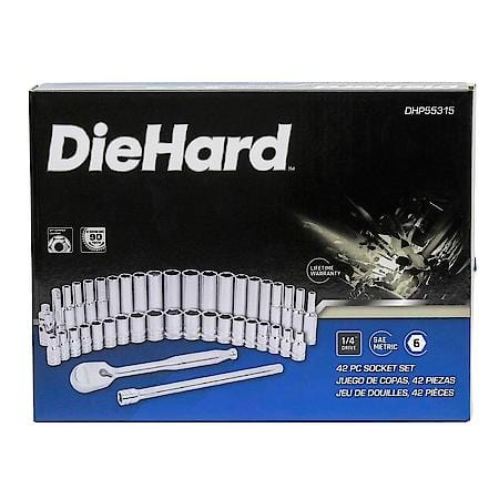 DieHard 1/4 in. Drive Socket Set, 42 Piece, 90 Tooth DHP55315
