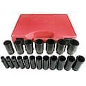 19 Piece Fractional Impact Socket Set 1/2 Inch Drive - Deep