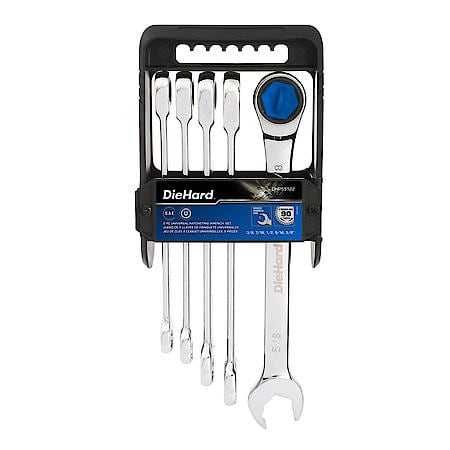 Universal Ratcheting Wrench Set, SAE, 5-Piece