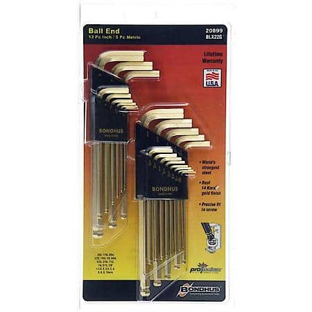 22Pc Color Guard Sae/Met L Wrench Display