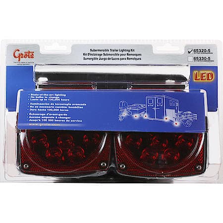 Submersible LED Trailer Lighting Kit, without Clearance Marker, Red