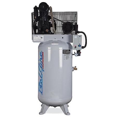 7.5 HP 80 Gallon Cast Iron Compressor, Single Phase Power