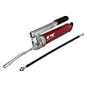 HD Grease Gun, Lever Action - 3-Way Loading - Includes 18" whip hose and angled metal tube