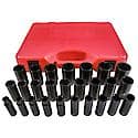 26 Piece Metric Impact Socket Set 1/2" - Deep