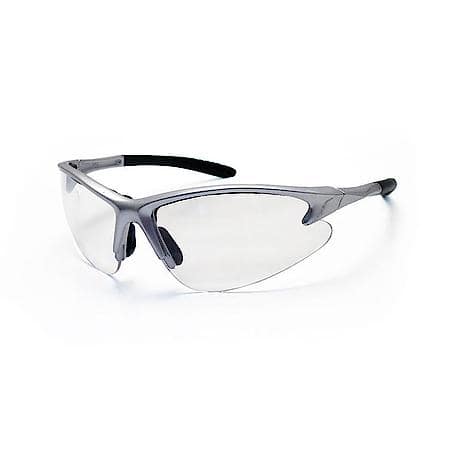 Safety Glasses, Silver Frame, Clear Lens