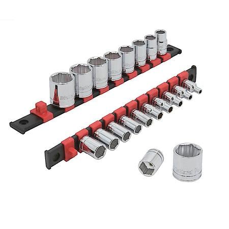 1/4" and 3/8" Drive Anti-Slip Socket Set, SAE, 20 Piece