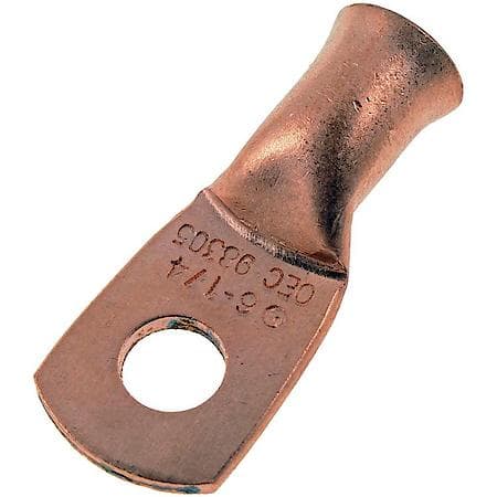 Copper Ring Lugs, 6 Gauge, 1/4"