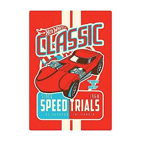 Hot Wheels Classic Speed Trials Embossed Metal Sign