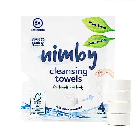 Nimby Expanding Towels, 4 Pack, Multi-Use, reusable, General Merchandise: FSC Non-woven, 9"