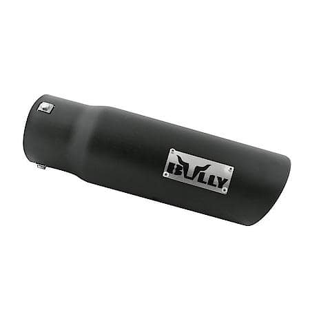 Matte Black Round Slant Cut Bolt On Exhaust Tip, Large