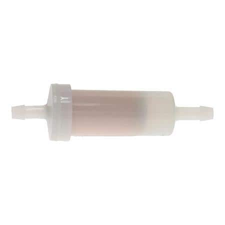 21101 In-Line Fuel Filter,1/4 Inch Male Barbs at Both Ends, Molded White Plastic