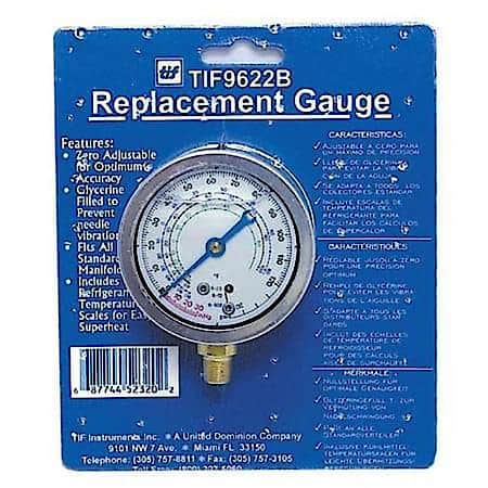 Low Side R12 and R22 Auto Glycerine Refrigerant Gauge