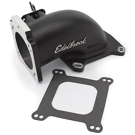 Throttle Body Intake Elbow #38483 Low Profile, 90mm Opening, Black Powder Coated