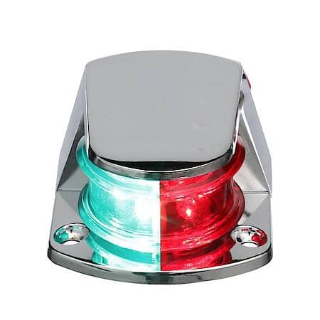 02031 LED Bi-Color Bow Light. Red & Green Lenses, 1 Mile Visibility